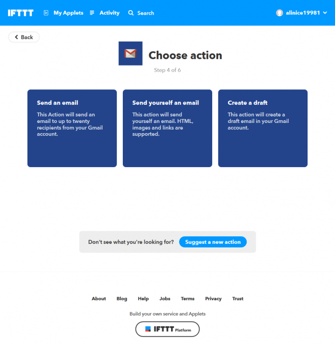 الخطوة الأخيرة لإنشاء آبلت في إيفت IFTTT